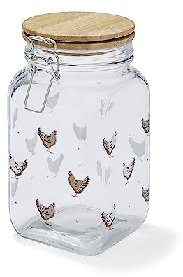 Cooksmart Farmers Kitchen Glass Storage Jar with Clip Lid | British Designed, Airtight Seal, Pasta Storage, Kitchen Organisation, Durable Glass, Food Safe, Reusable, Everyday Use