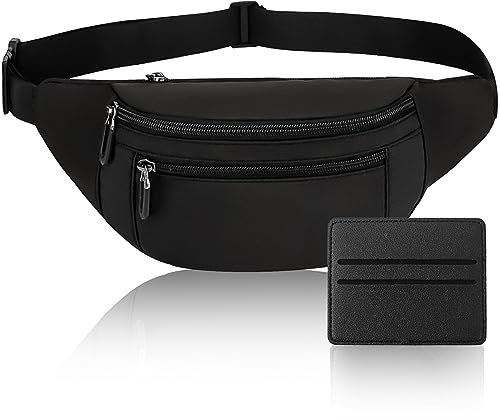 Bauchtasche für Herren Damen Gürteltasche Bauchtaschen Herren Hüfttasche Sport Wasserdicht Bauchtasche Schwarz Outdoor Groß Handytasche Laufgürtel Umhängetasche für Camping Wandern Fitness Geschenke