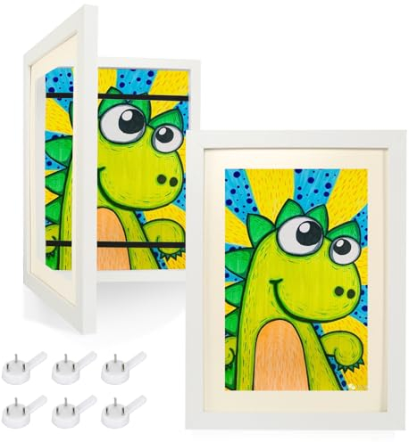 Bilderrahmen Kinderzeichnungen, 2 Stück Kinder Kunstrahmen Kinder Kunstrahmen Frontöffnung, A4 Kinder Kunst Rahmen A4 Kinderzeichnungen für Kinderzeichnungen Schule