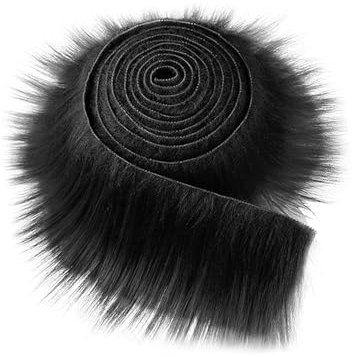 Dickly Kunstfellstoff, zotteliges Fell, Aufnäher, Stoff, Kostüm, künstlicher Stoff, Flauschiges Fell für den Weihnachtsbaum, Schwarz