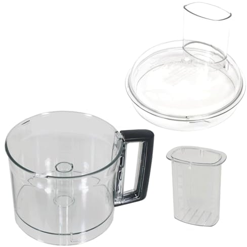 SPARES2GO Mixing Bowl Black Handle compatible with Magimix CS 5200 5200XL Food Processor + Cover Lid + Chute Pusher