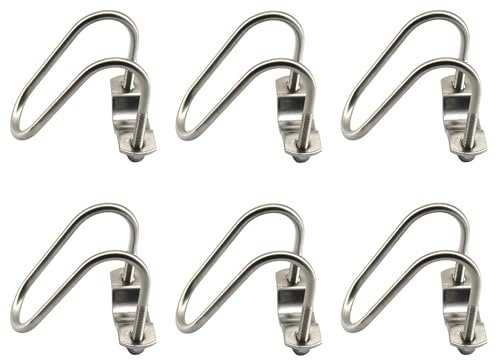 CYCOOPE Kreuzrohrschelle aus Edelstahl, U-förmige Kreuzrohrschnalle, 25 mm x 25 mm, Kreuzrohrschelle für Gewächshaus, Bauernhof, Kindergarten, Zaun, Gerüste, 6 Stück (M6)