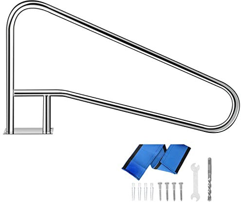 Miuxe Schwimmbad - Treppengeländer Pool Geländer Edelstahl Pool Sicherheits Handlauf Für Inground Pool, 350LBS Tragfähigkeit Pool Sicherheitsausrüstung Zubehör