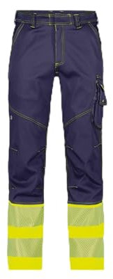 DASSY® Princeton Stretch-Warnschutzbundhose - Größe 62 - DUNKELBLAU/NEONGELB