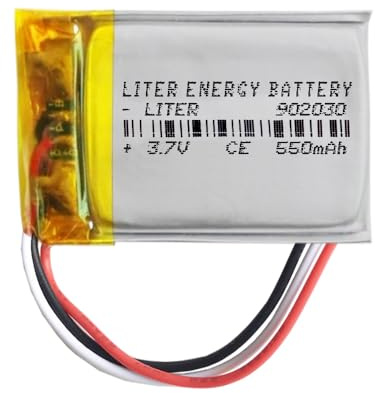 Batterie à 3 Fils 902030 LiPo 3.7V 550mAh 2.035Wh 1S 5C Liter Energy Battery Rechargeable avec PCM thermistance NTC Montre électronique Ne Convient Pas à la Radiocommande 32x20x9mm(3P|550mAh|902030)