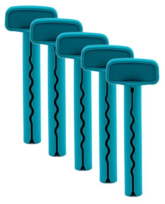 TubiPress® Tubenschlüssel - Made in Germany - Tubenquetscher Tubenentleerer Tubenpresser Tubenboy® - 66mm - 5 Stück - türkis