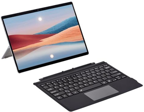 for Microsoft Surface Pro 3/4/5/6/7 Keyboard, Magnetic Bluetooth Keyboard with Multi Touchpad, 7 Color Backlight Slim Wireless Keyboard (Black)