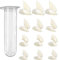 BOOSHMall 12 Paires dent de Vampire, 4 Tailles Faux Dentiers, Halloween Vampire avec 1 Tube Adhésif de Granules de Dents, pour Partie Cosplay de Fête Halloween