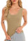 HANERDUN Damen Sport Tank Top Built-in BH U-Ausschnitt Bügelloser Gepolstert Sommer Workout Shirts Yoga Bauchfreies Top für Fitness Lauf Joggen