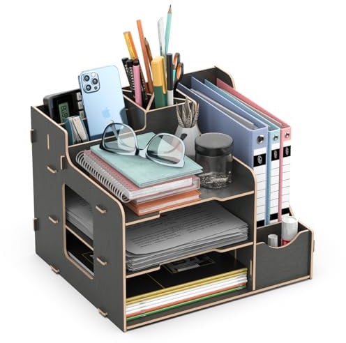 Lesfit Organizer Schreibtisch Holz, Büro Tisch Organisation