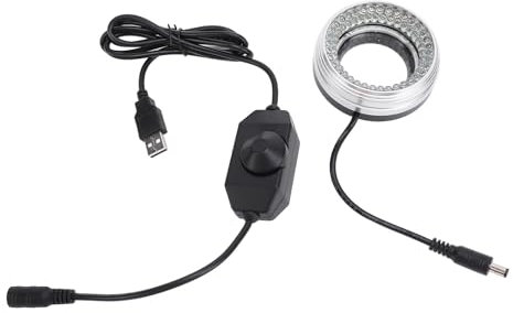 Mikroskop-Ringlicht, 6500 K, Verstellbar, Mikroskop-LED-Lampe, Quelle, Ringbeleuchtung, Lampe, Ersatz für Stereomikroskop