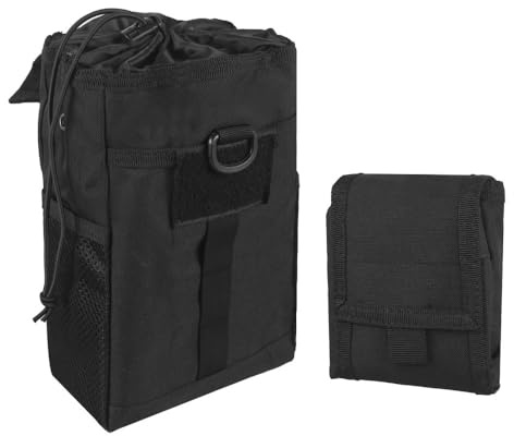 Molle Dump Pouch, 1 Stuck Faltbare Magazintasche Jagd, Taktische Roll Up Empty Shell Pouch mit Kordelzug und Unterseite-Abflussloch für Airsoft und Paintball zu erfüllen