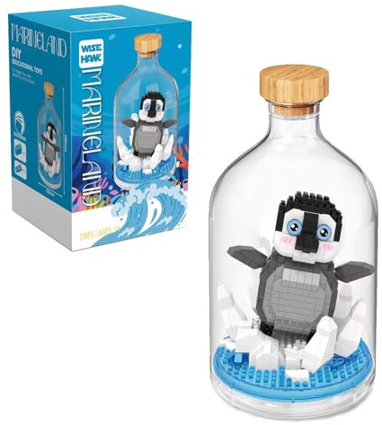 NVOSIYU Pinguine Mini Bausteine, Kreatives Bauspielzeug mit Meerestieren Figuren für Erwachsene, Home Deko, Klemmbausteine Tiere Set Geschenk für Frauen, Männer