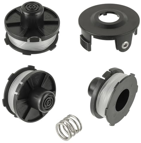 EPLZON Rasentrimmer für Makita 196146-9/195858-1, Rasentrimmerfaden Ersatz für Makita Akkusence 18V DUR181Z, DUR181RF, DUR181 Länge 8m, Ø1,60mm mit Spulenabdeckung(3 Spulen+1 Kappe+1 Frühling)