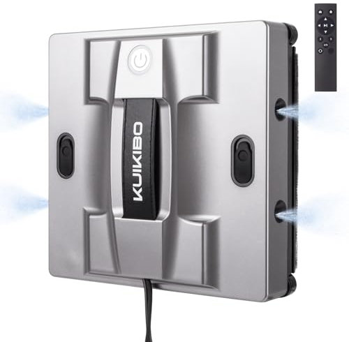 KUIKIBO K2 Fensterputzroboter mit sprühfunktion 6000Pa Fensterroboter Geräuscharmer Fensterreiniger Roboter Wird mit 4 Ersatztüchern geliefert Geeignet für gerahmtes/rahmenloses Glas