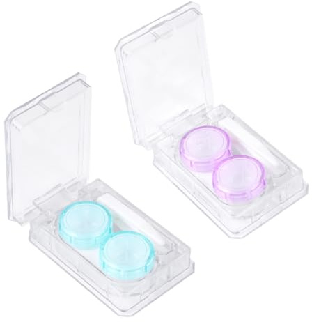 VERDANVERSE 2pcs Portable Lens Case Cute and Practical Lens Storage Box for Includes Tweezers and Picking Stick for Travel