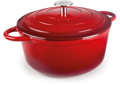 Lacor 71730 - Casserola in ghisa smaltata, 2,5 litri, diametro 20... | Realizzato in acciaio inossidabile alimentare; alta resistenza alla corrosione e usura quotidiana in cucina