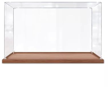 Acryl Vitrine Acryl Display Vitrine 30 35 40 45 50 55 60 cm mit Holz Basis, Kleine Große Lange Aufbewahrungsboxen Schützer, Staubabdeckung Würfel für Action Figuren(20x15x10 cm/8x6x4 in)