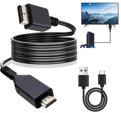 iwui PS1/PS2 to HDMI Adapter Cable | PS2 to HDMI Converter Cord 100cm, Multifunctional HD Video Audio Supports 720P/1080P, Plug and Play for PS1/PS2 Game Consoles