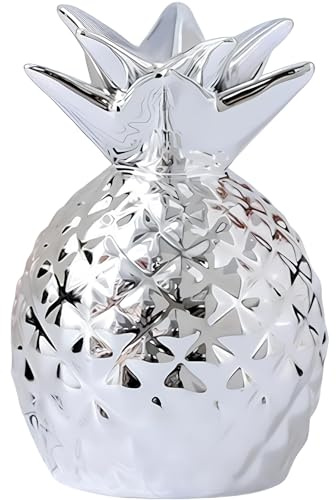 Spardose Ananas, Ananas Dosen Dekorative, Ananas-Sparschwein(Silber) | Sparschwein aus Keramik, Ananas Münze Bank, Dekorative Keramik Ananas Shaped Geld Dosen, Spardose Obst