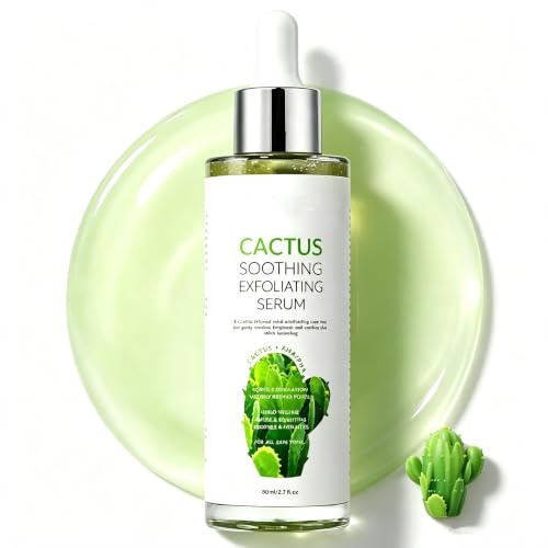 Cactox Exfoliating Peel Shot Serum, – Gentle AHA/PHA Facial Exfoliator with Peptides, Cactus and Hyaluronic Acid Extract,Korean Skin Care Soft Exfoliating Body Scrub Dead Skin and Blackheads