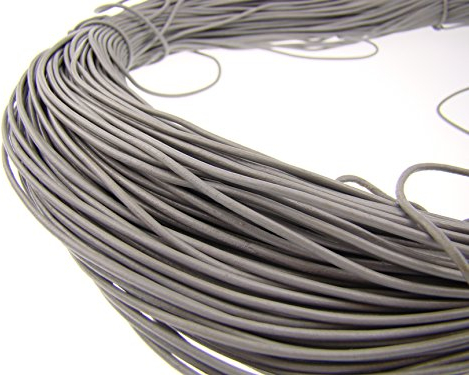 esnado Cordon Rond en Cuir - 1,5 mm - Gris - 5 mètres, Cuir véritable, Tannage végétal, Idéal pour Bijoux et Bracelets, Les travaux manuels ou la décoration, Les projets de Bricolage, Les médiévaux