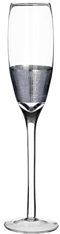 Premier Housewares Apollo Champagne Glasses, Silver, 5 x 5 x 26 cm, Set of 4