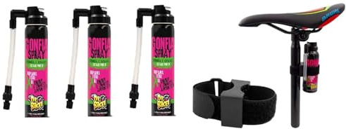 MVTEK Consegna 24 Ore - 3 x Fast CO2 (GONFIA E RIPARA) + Supporto Chiusura a Strappo per Bici Bicicletta MTB Mountain Bike/Strada - Corsa Consegna 24 Ore
