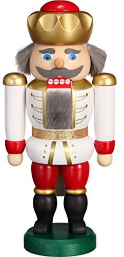 Seiffener Volkskunst Casse-Noisette - Roi Exclusif Blanc-Rouge - 20 cm