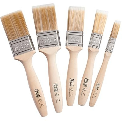 Harris Trade Paint Brush Multi-Pack, Pack of 5, 0.5, 1, 1.5, 2, Brown