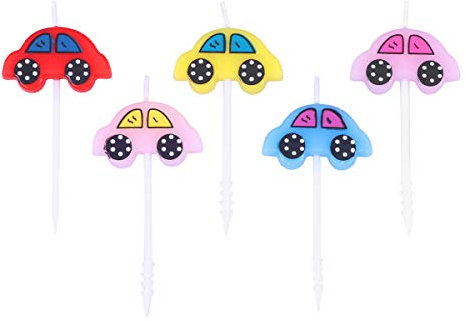 Amosfun 5 Stück Kinder-Kerzen Geburtstagskerzen Auto Cake Toppers Kuchendekoration