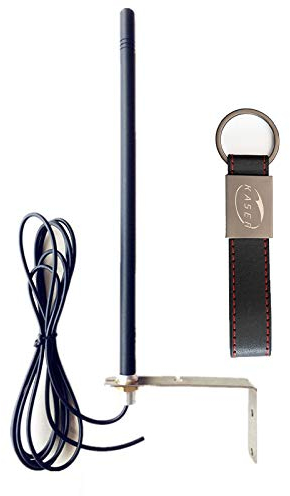 KASER Antenna Universale 433.92 MHz per Cancello Automatico Ricevitori e Automazione Completa di Staffa e Cavo Schermato + Portachiave