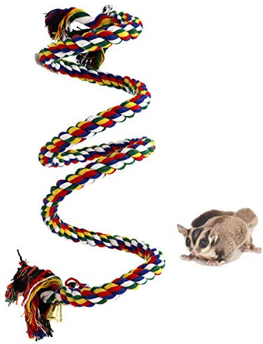 Ferret Climbing Rope for Cage, Bird Rope Hanging Toys, Reptile Climbing Rope for Ferret, Mouse, Parrot, Chinchilla, Rat, Gerbil and Dwarf Hamste