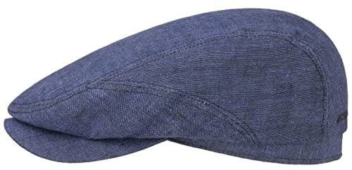 Stetson Belfast Leinen Sportmütze Herren - Made in Europe - Aus 100% Leinen - Gefüttert mit Baumwolle - Atmungsaktiv & hautsympathisch - Mit Ripsfutterband - Kappe Frühjahr/Sommer blau 59 cm