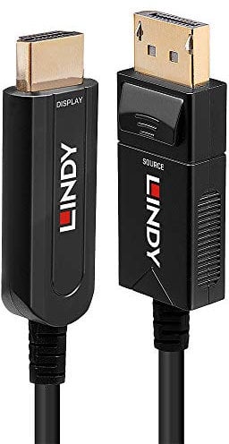 LINDY 10m Fibre Optic Hybrid DisplayPort 1.2 to HDMI 18G Cable
