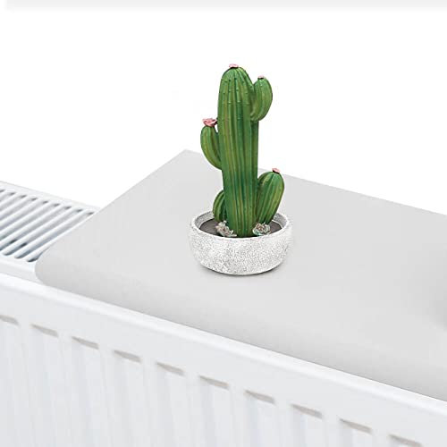 Shoze Radiator Shelf 120x15x1.8cm White Radiator Shelves Rounded Radiator Floating Shelf Storage Shelf Modern Vertical Slats for Home Office (White)