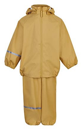 Celavi Unisex Kids Basic Recycle PU Rainwear Set, Rattan, 70