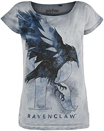 Harry Potter Frauen T-Shirt blau L 100% Baumwolle Fan-Merch, Filme, Hogwarts, Ravenclaw