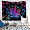 Homemissing Blatt Tapisserie Marihuana Weed Blatt Wandbehang Bright Cannabis Blätter Wandteppich 175x230cm Vibrant Psychedelic Tie Dye Botanisch Tapestry