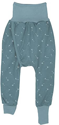 iobio Crawlers W-Free Splitpants - Windelfrei Schlitzhose aus Bio Baumwolle (Vintage Blue Dandelion, 50/56)