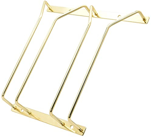 22,5 cm Weinglasregal Unter dem Schrank, Weinglashalter mit Schrauben, Gl?serhalter für Bar Küche, Gold-Finish (2 Reihen, 1 Packung)