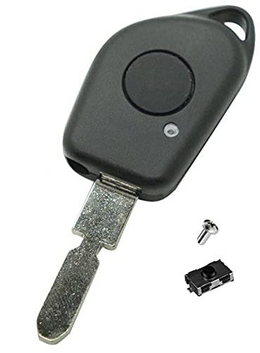 LAKAMODO Coque Clé Plip Télécommande pour Peugeot 106 205 206 306 405 406 408 4006 607 1 Bouton avec Vis+ 1 Switch Bouton Poussoir