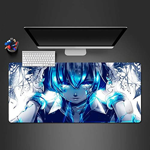 KJXNED Tapis de Souris XXL - 900x400 mm - Garçon Bleu Mouse Pad - Haute Précision et Vitesse - Base en Caoutchouc Antidérapant Surface - pour Gamer PC et Ordinateur Portable