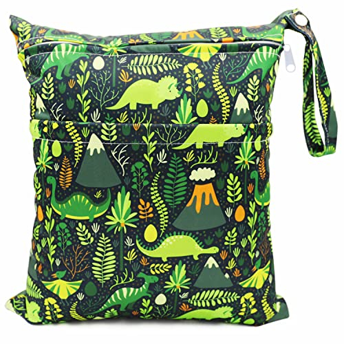 FenFang Stoffwindeln Nasstaschen, Windeltasche Wetbags Wickeltasche Naßtasche Nassbeutel Organiser Taschen Große Wiederverwendbare wasserdichte mit Reißverschluss für Baby Reisen Unterwegs (Schwarz)