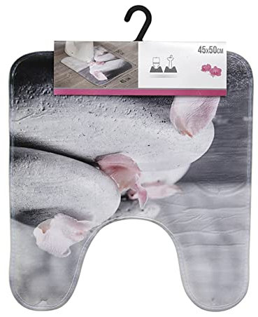 Tendance - Tapis Contour WC Microfibre Imprime 45x50 cm - Lou