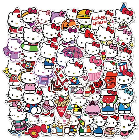 HNTR Niedliche Kitty-Aufkleber, 50 Hello Kawaii-Aufkleber