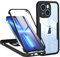 TVVTPU Cover per iPhone 14, 360 Gradi Antiurto Custodia con Protezione dello Schermo Integrata e Protezione Fotocamera, Trasparente Rugged TPU Bumper Doppia Protettiva Case, Nero