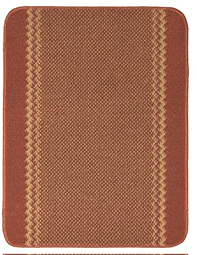 THE RUGS - Machine Washable Area Rugs & Runners for Living room, bedroom kitchen hallways Bordered Design|Terracotta 80x50 cm