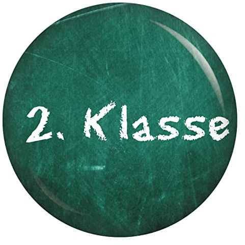 Kiwikatze 2.Klasse Tafel Button 37 mm oder 56 mm Ansteckbutton zum Schulanfang Schule Einschulung Junge Geschenk Deko Schulstart Geschenke Schulstart Kalender Countdown (56 mm)