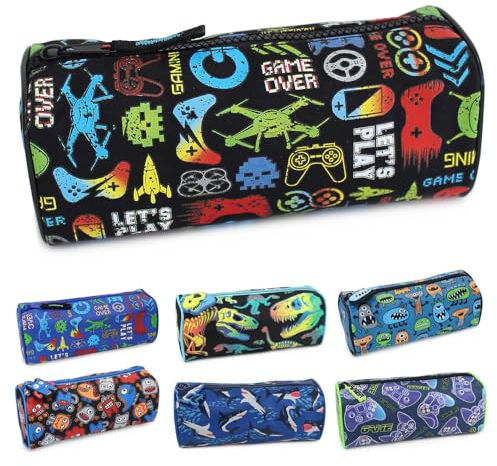 Fashion Stationery Pencil Case Boys Federmappe Jungebnn Schulmappchen Mappchen Schwarz Kinder Federstasche Etui School Gamer Mappchen Federmappchen